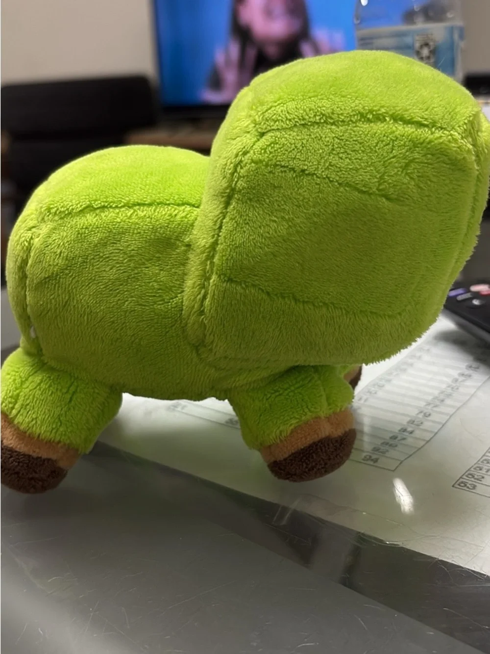 Bright Green Plush Character Toy - Soft Hooded Figure
